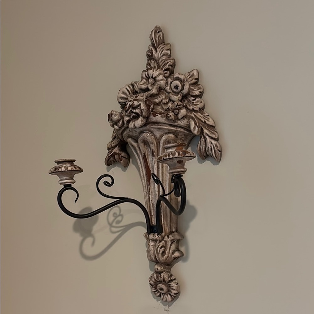 Vintage Style Wall Sconce Candle Holders, Set of 2 - Picture 2 of 4